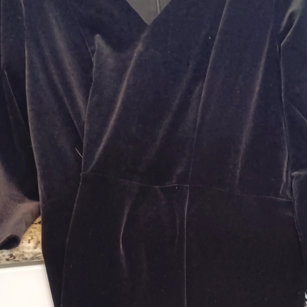 Dress black velvet sz 10 Lands end